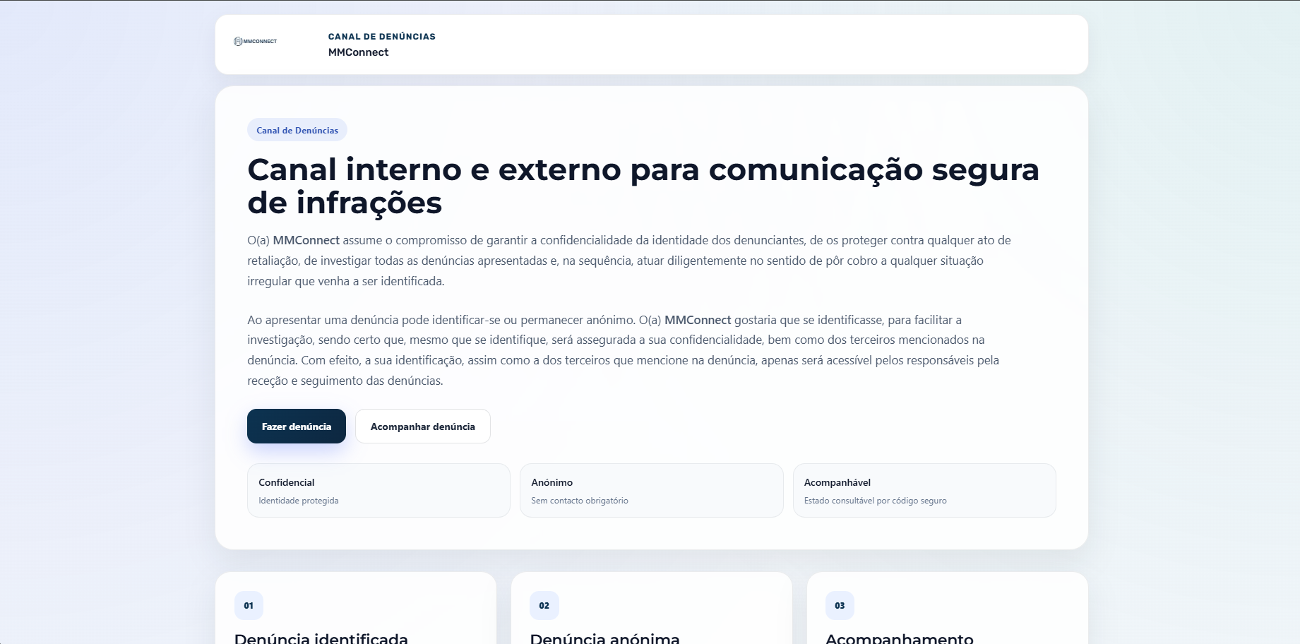 Portal público de denúncias